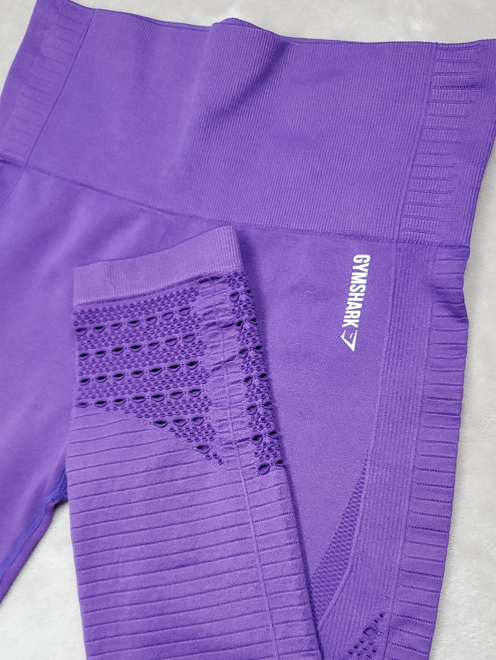 Gymshark Purple Seamless Textured Leggings with Logo